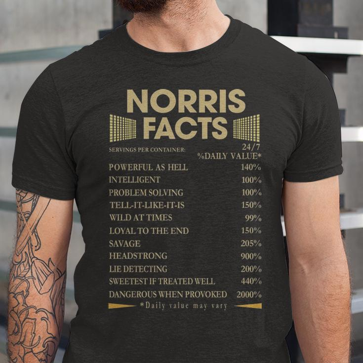 Norris Name Gift Norris Facts Unisex Jersey Short Sleeve Crewneck Tshirt