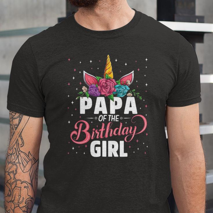 Papa Of The Birthday Girl Unicorn Girls Matching Jersey T-Shirt