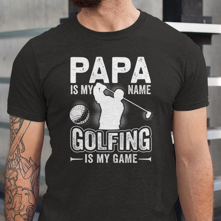 Papa Is My Name Golfing Is My Game Golf Jersey T-Shirt