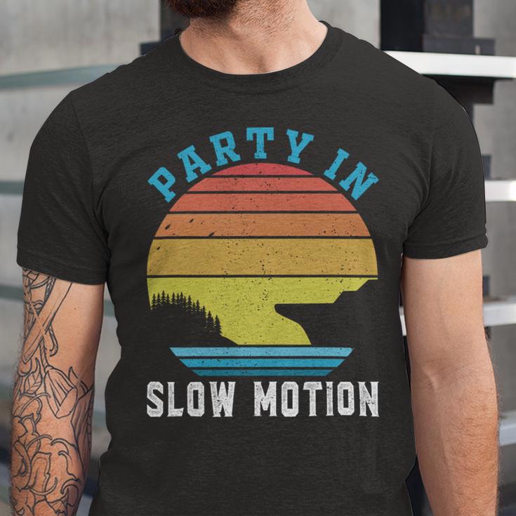 Party In Slow Motion Vintage Funny Boating Boating Gifts Unisex Jersey Short Sleeve Crewneck Tshirt