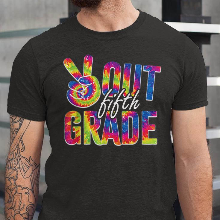 Peace Out Fifth Grade Tie Dye Graduation 5Th Grade Jersey T-Shirt