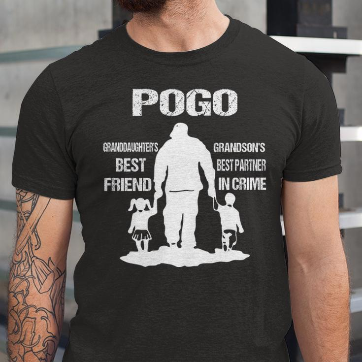 Pogo Grandpa Gift Pogo Best Friend Best Partner In Crime Unisex Jersey Short Sleeve Crewneck Tshirt