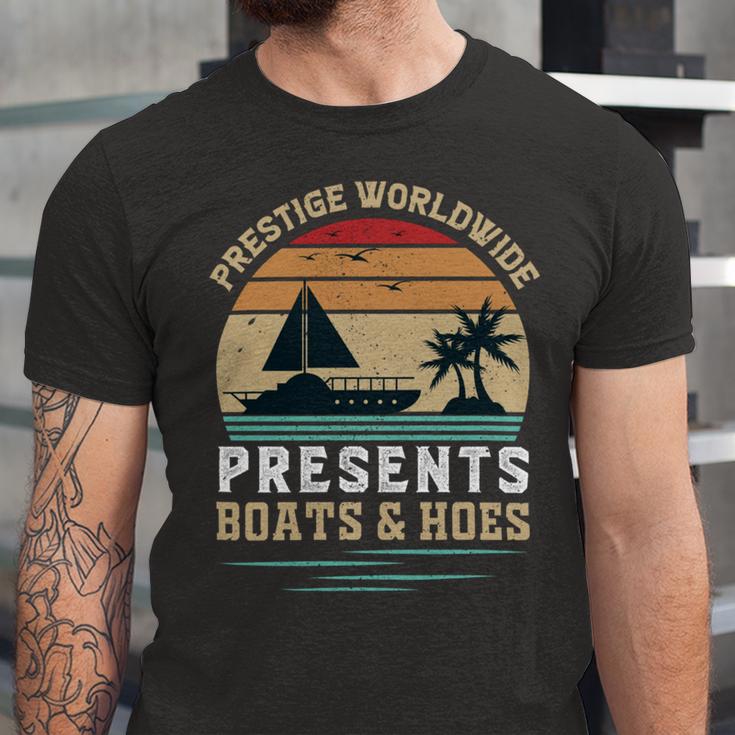 Prestigeworldwide Presentsboats Andhoes Vintage Funny Boating Boating Gifts Unisex Jersey Short Sleeve Crewneck Tshirt