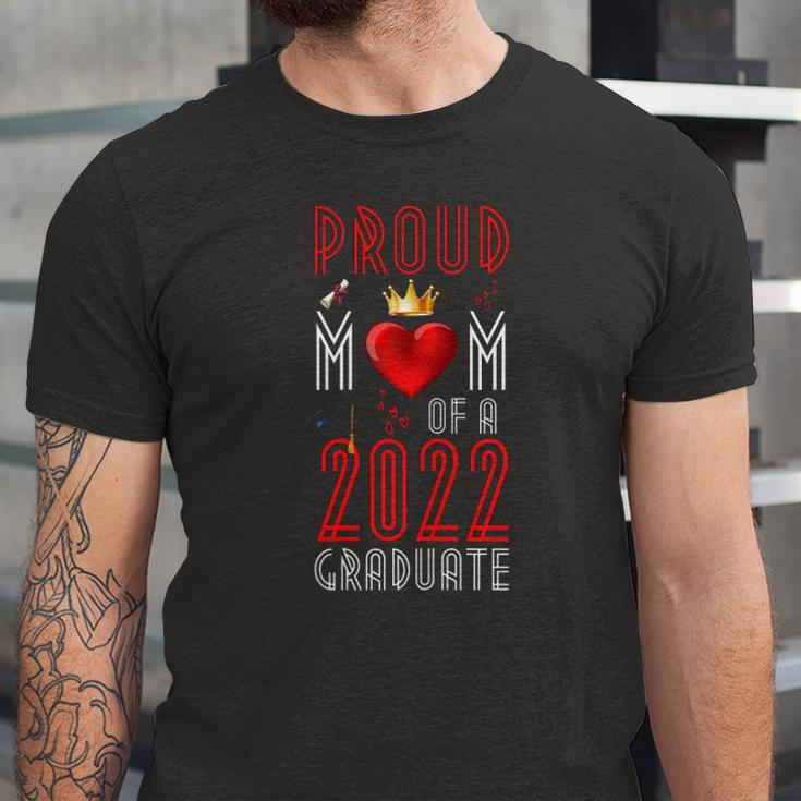 Proud Mom Of A 2022 Graduate Graduation 2022 Mother Red Jersey T-Shirt