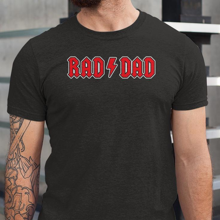 Rad Dad Cool Vintage Rock And Roll Fathers Day Papa Jersey T-Shirt