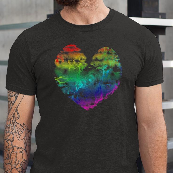 Rainbow Cloudy Heart Lgbt Gay & Lesbian Pride Jersey T-Shirt
