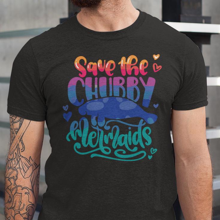 Save The Chubby Mermaids Funny Mermaid Unisex Jersey Short Sleeve Crewneck Tshirt