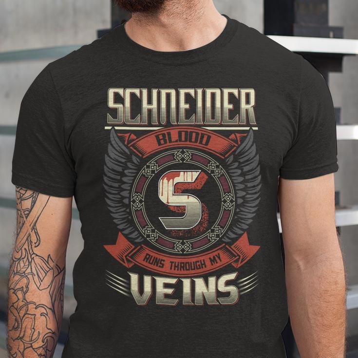 Schneider Blood Run Through My Veins Name V5 Unisex Jersey Short Sleeve Crewneck Tshirt