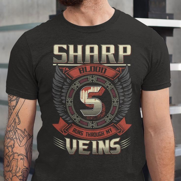 Sharp Blood Run Through My Veins Name Unisex Jersey Short Sleeve Crewneck Tshirt