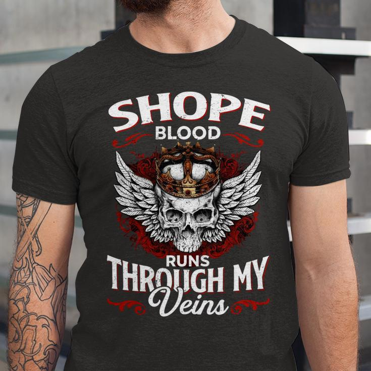 Shope Blood Runs Through My Veins Name Unisex Jersey Short Sleeve Crewneck Tshirt
