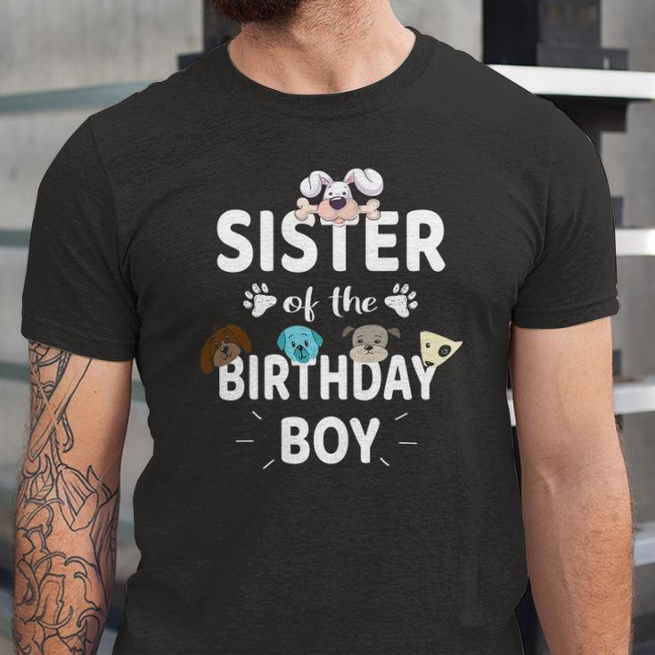 Sister Of The Birthday Boy Dog Lover Party Puppy Theme Jersey T-Shirt