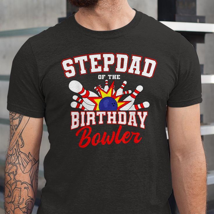 Stepdad Of The Birthday Bowler Bday Bowling Party Jersey T-Shirt