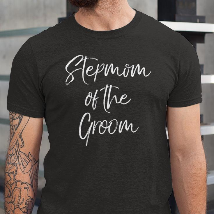 Stepmom Of The Groom Cute Wedding Party Jersey T-Shirt
