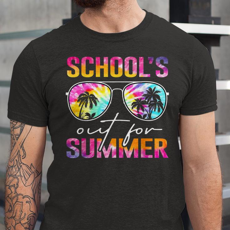 Tie Dye Last Day Of School Schools Out For Summer Teacher Jersey T-Shirt