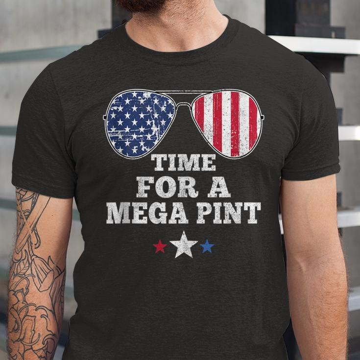 Time For A Mega Pint Funny 4Th Of July Patriotic Sunglasses Unisex Jersey Short Sleeve Crewneck Tshirt