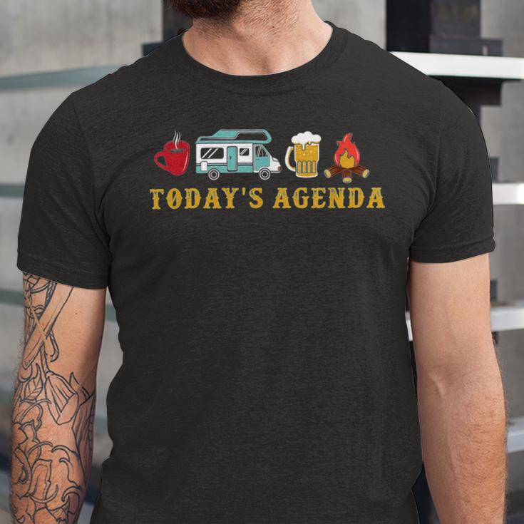 Today’S Agenda Camping Unisex Jersey Short Sleeve Crewneck Tshirt