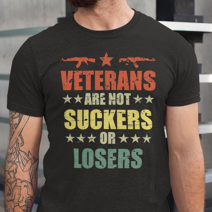 Veteran Veterans Day Are Not Suckers Or Losers 136 Navy Soldier Army Military Unisex Jersey Short Sleeve Crewneck Tshirt