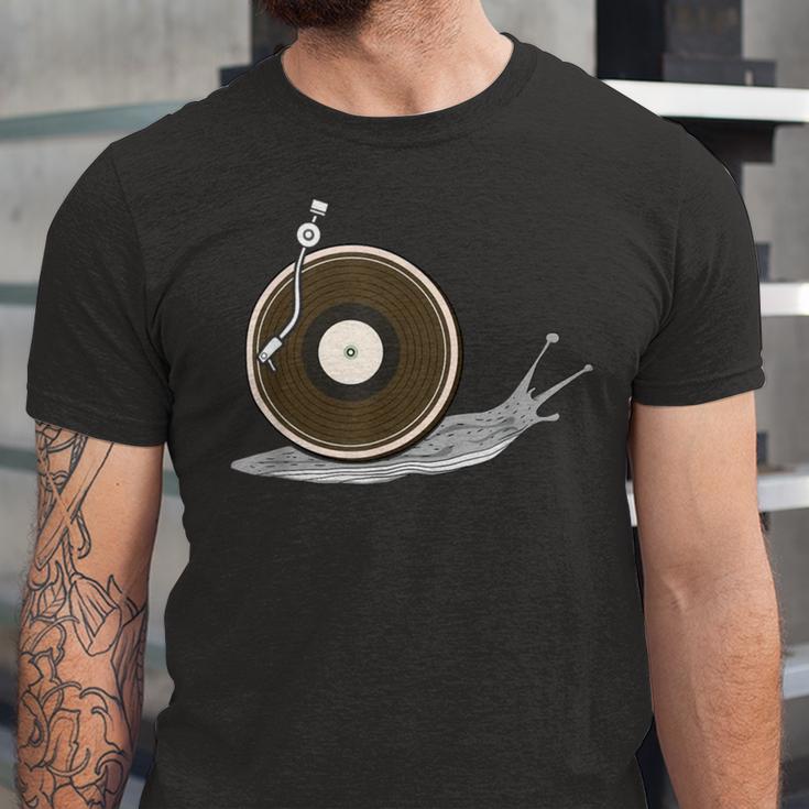 Vinyl Snail Vinyl Records Dj Vinyl Slug Lp Collector 155 Trending Shirt Unisex Jersey Short Sleeve Crewneck Tshirt