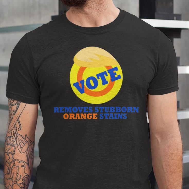 Vote Removes Stubborn Orange Stains 903 Shirt Unisex Jersey Short Sleeve Crewneck Tshirt