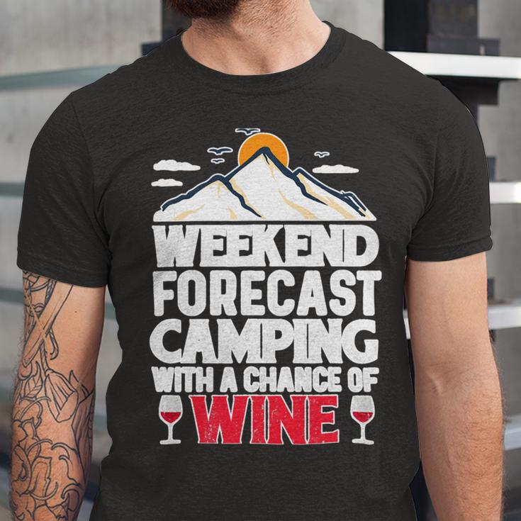 Weekend Forcast Camping Retro Vintage 27 Shirt Unisex Jersey Short Sleeve Crewneck Tshirt