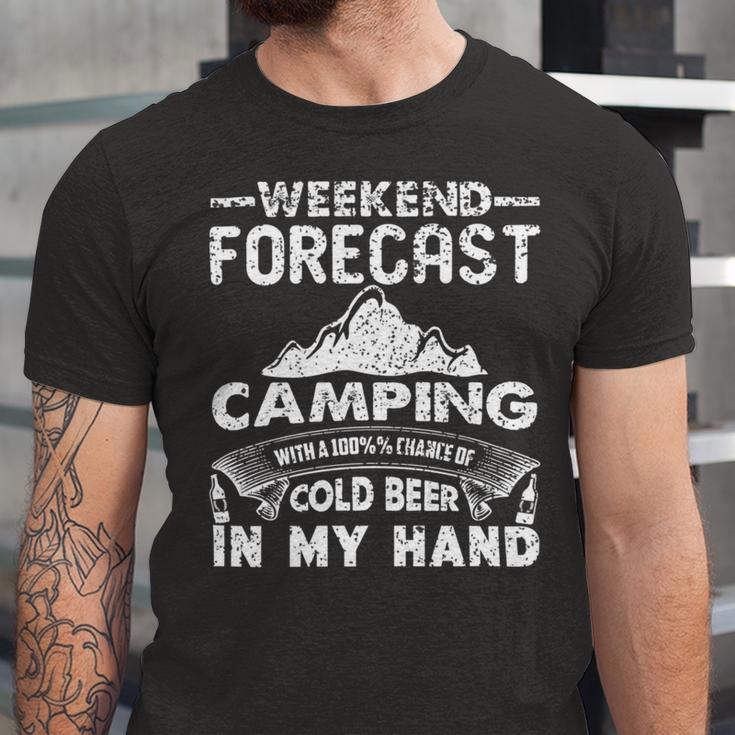 Weekend Forecast Camping 716 Trending Shirt Unisex Jersey Short Sleeve Crewneck Tshirt