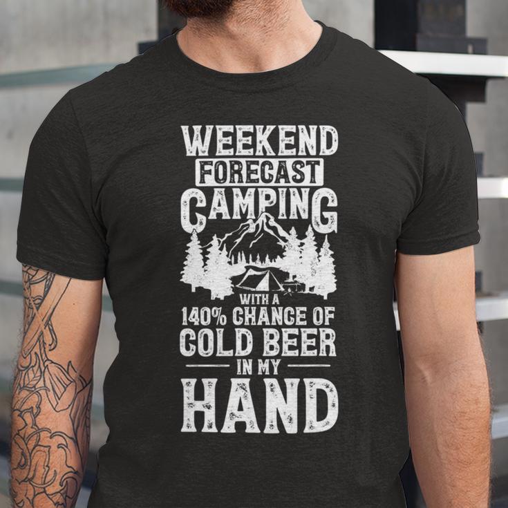 Weekend Forecast Camping With A Chance Active 24 Shirt Unisex Jersey Short Sleeve Crewneck Tshirt