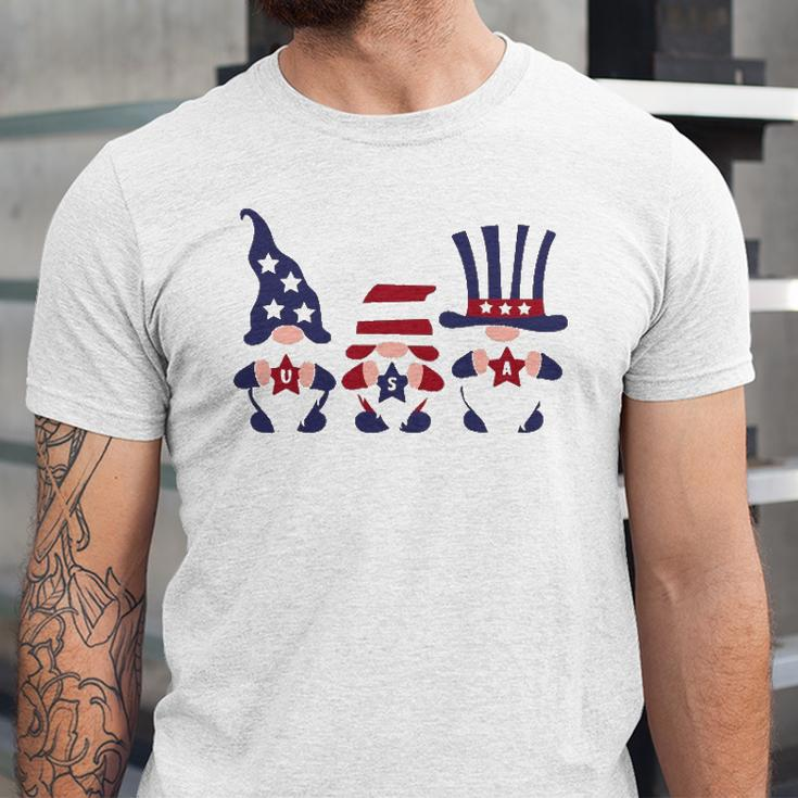 4Th Of July Patriotic Gnomes American Usa Flag Jersey T-Shirt