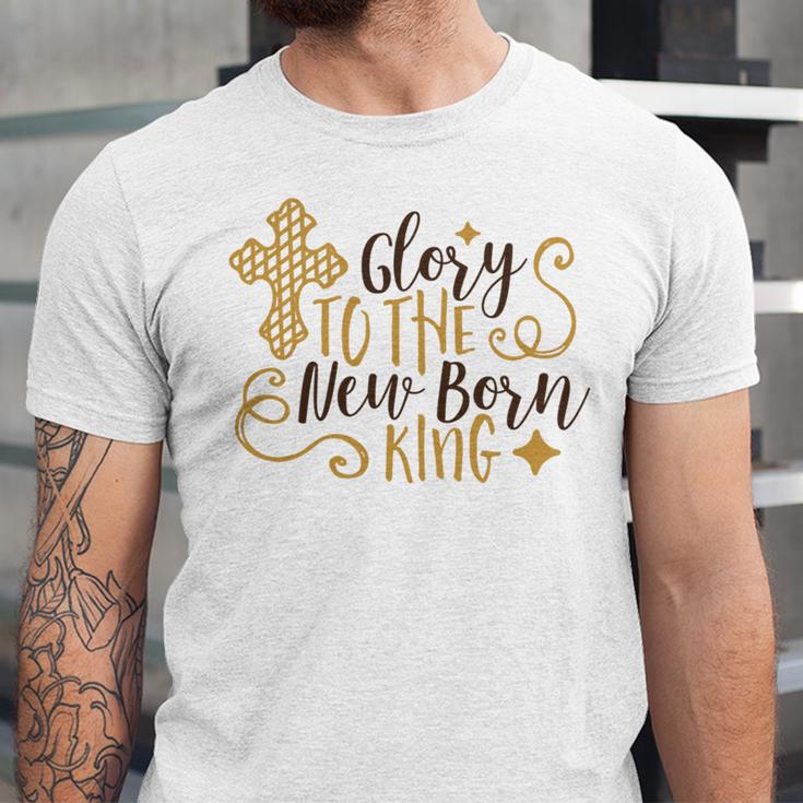 Baby Shower Text Design Glory To The New Born Unisex Jersey Short Sleeve Crewneck Tshirt