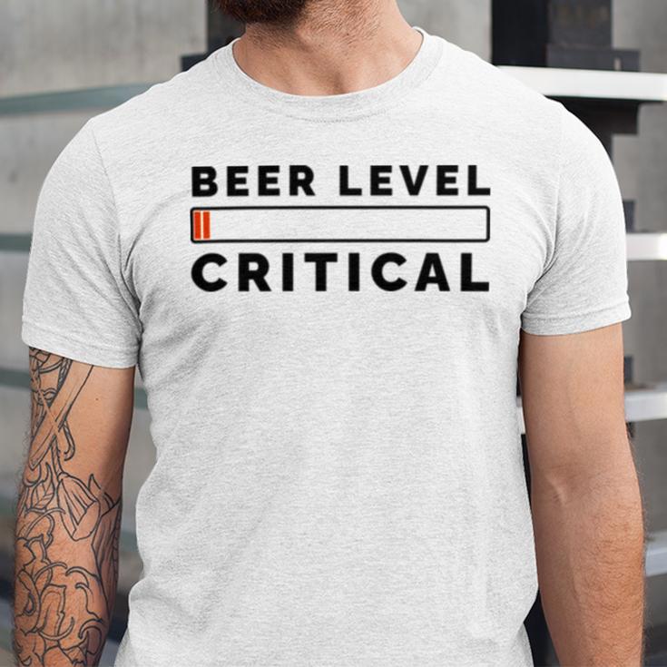 Beer Level Critical Unisex Jersey Short Sleeve Crewneck Tshirt