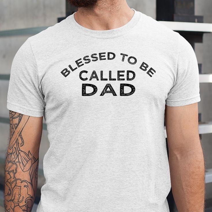 Blessed To Be Called Dad Sticker Unisex Jersey Short Sleeve Crewneck Tshirt