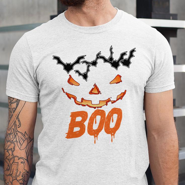 Boo Scary Pumpkin Face Unisex Jersey Short Sleeve Crewneck Tshirt