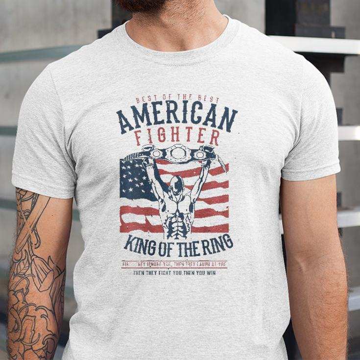 Boxer Graphic With Belt Gloves & American Flag Distressed Jersey T-Shirt