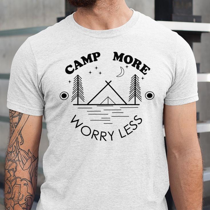 Camp More Worry Less Camping Lovers Unisex Jersey Short Sleeve Crewneck Tshirt