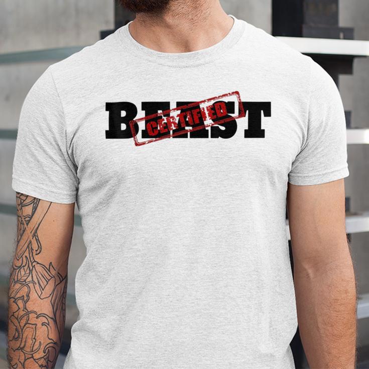 Certified Beast Athletic Workout Fitness 486 Trending Shirt Unisex Jersey Short Sleeve Crewneck Tshirt