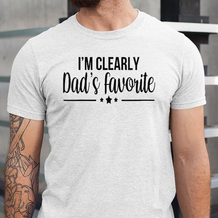 Im Clearly Dads Favorite Son Daughter Cute Jersey T-Shirt