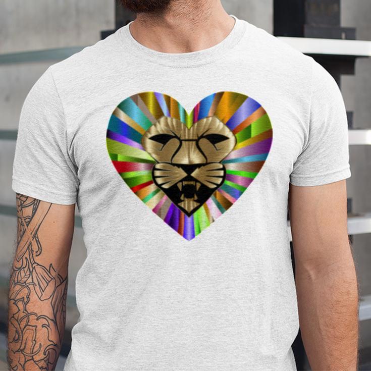 Colored Lion Heart Unisex Jersey Short Sleeve Crewneck Tshirt