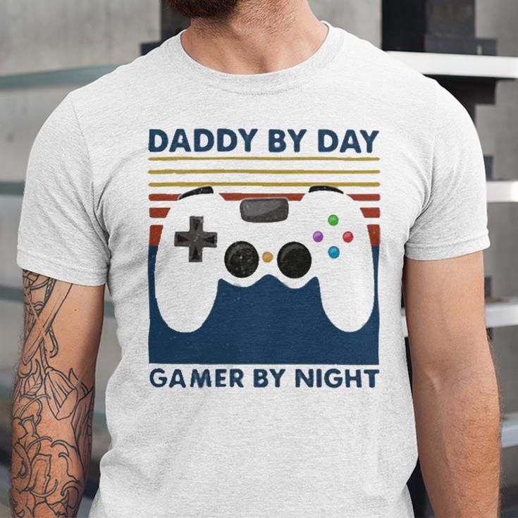 Daddy By Day Gamer By Night 250 Shirt Unisex Jersey Short Sleeve Crewneck Tshirt