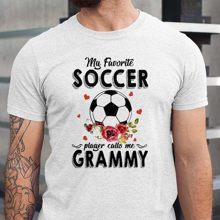 My Favorite Soccer Player Calls Me Grammy Flower Jersey T-Shirt