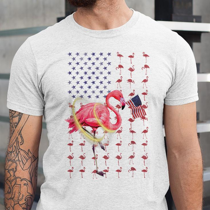Flamingo American Usa Flag 4Th Of July Patriotic Funny Unisex Jersey Short Sleeve Crewneck Tshirt
