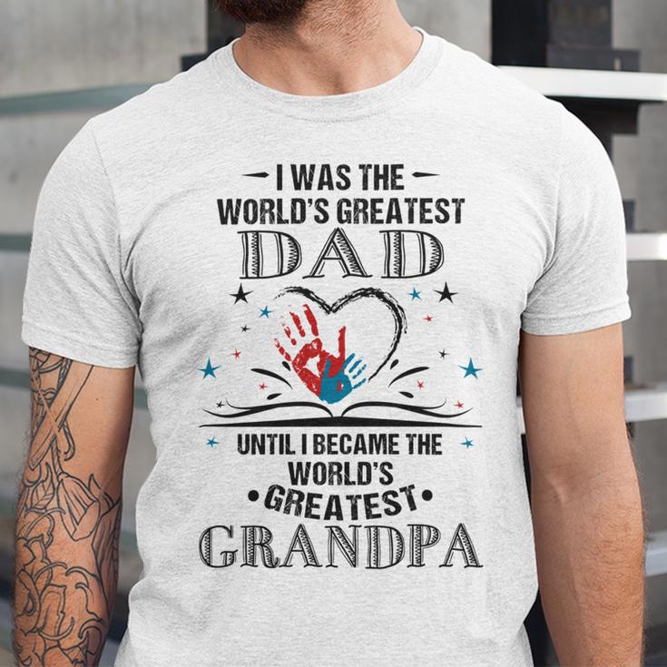 From Worlds Greatest Dad To Worlds Greatest Grandpa 34 Trending Shirt Unisex Jersey Short Sleeve Crewneck Tshirt