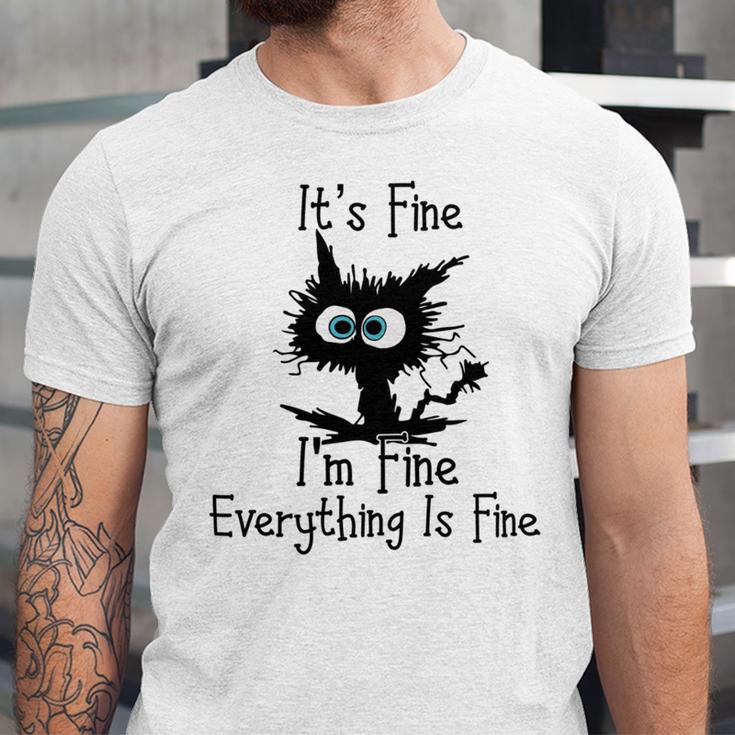 Funny Cat Its Fine Im Fine Everything Is Fine Its Fine Im Fine Unisex Jersey Short Sleeve Crewneck Tshirt