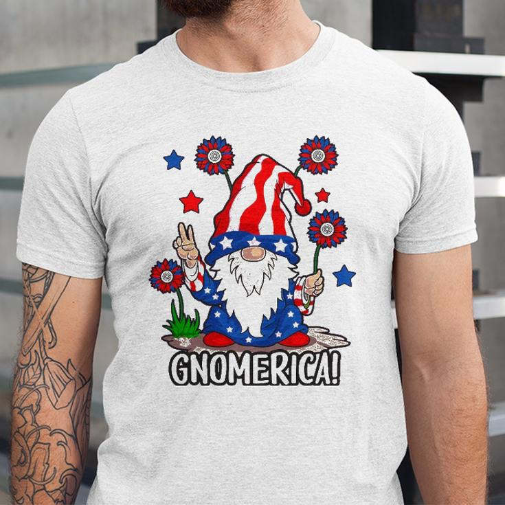 Gnomes 4Th Of July Gnomerica Girls American Flag Jersey T-Shirt