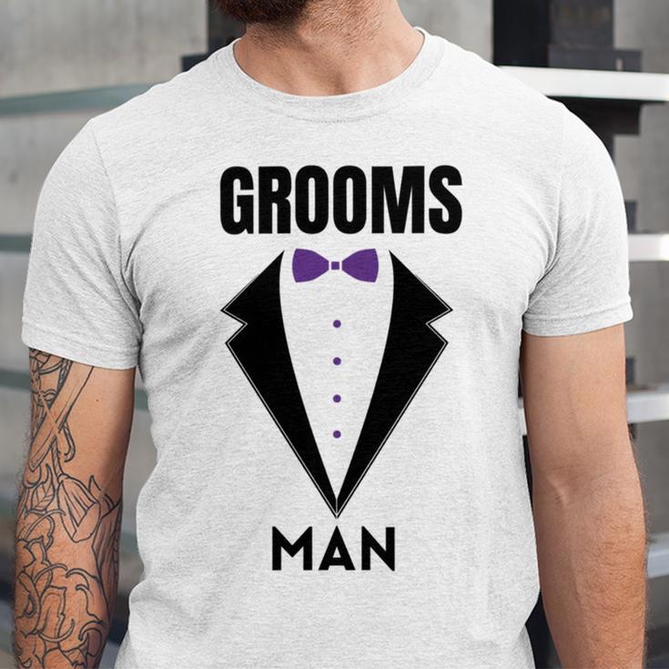 Groomsman Grooms Squad Stag Party Friends Themed Unisex Jersey Short Sleeve Crewneck Tshirt