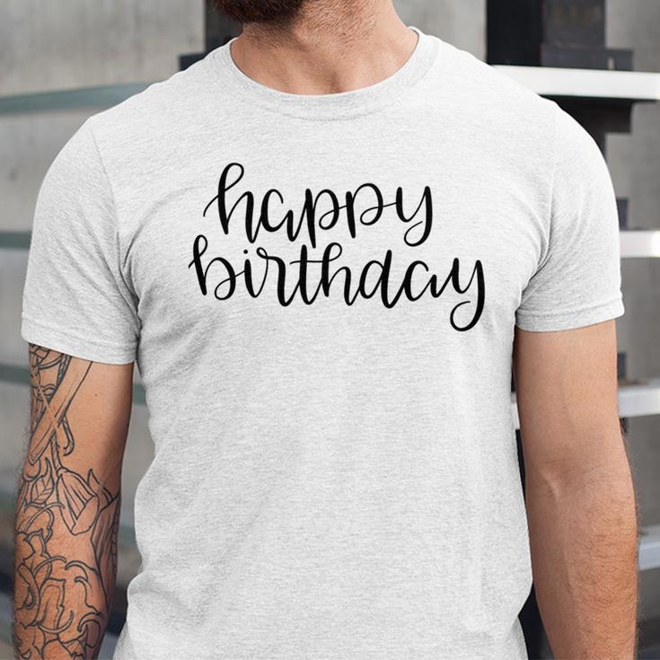 Happy Birthday Text Design Unisex Jersey Short Sleeve Crewneck Tshirt