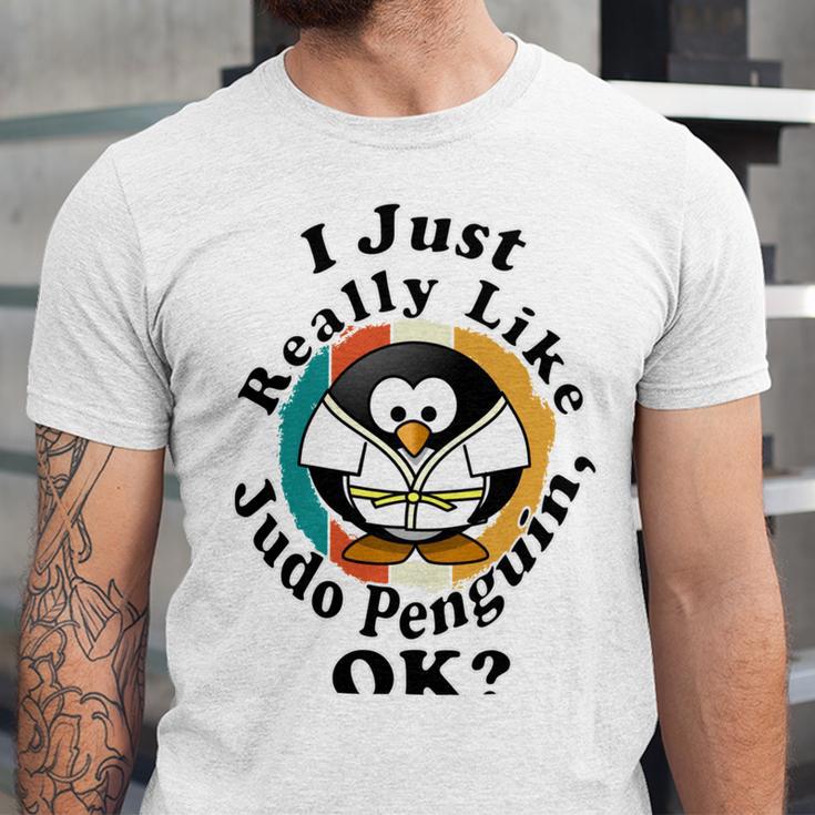 I Really Like Judo Penguin Ok Unisex Jersey Short Sleeve Crewneck Tshirt