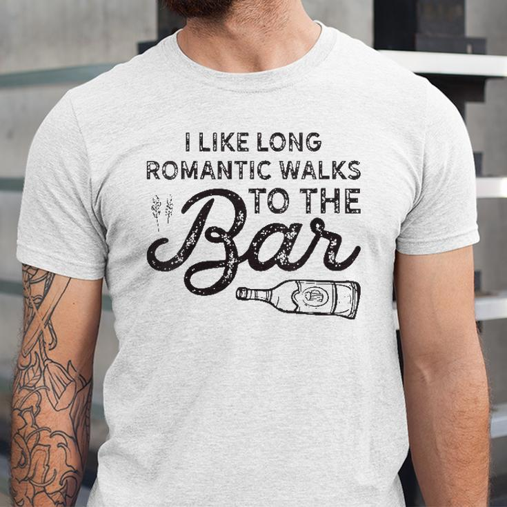 I Like Long Romantic Walks To The Bar Drinking Jersey T-Shirt