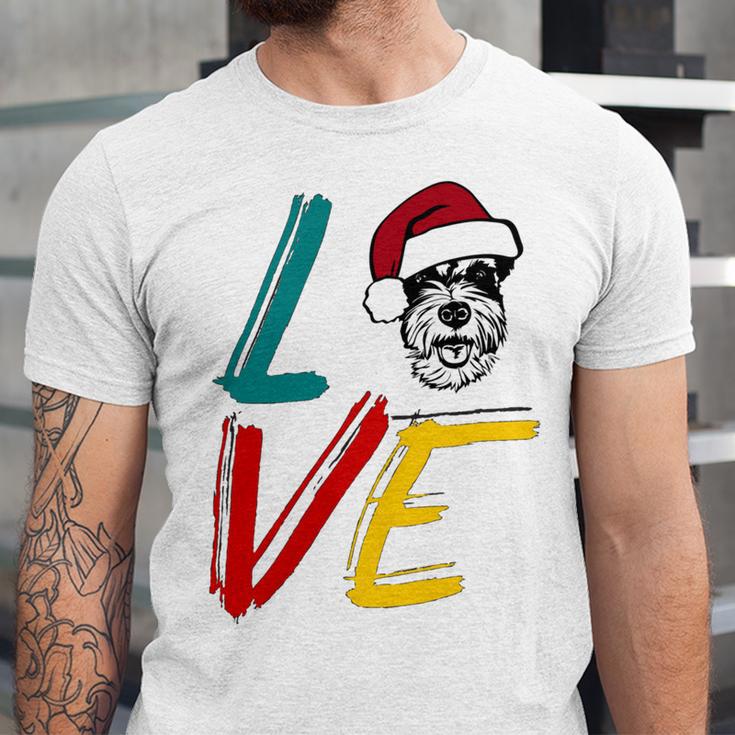 Love My Xmas Miniature Schnauzer Unisex Jersey Short Sleeve Crewneck Tshirt