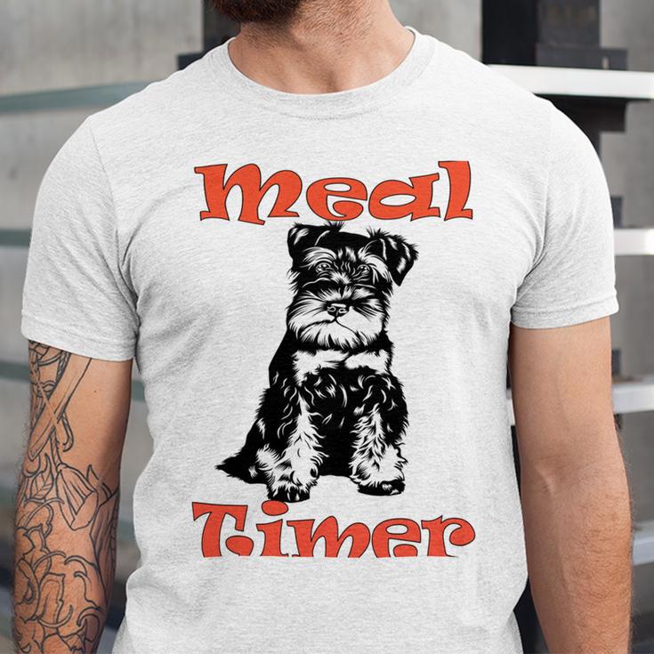 Miniature Schnauzer At Home Meal Timer Multi Tasking Dog Unisex Jersey Short Sleeve Crewneck Tshirt