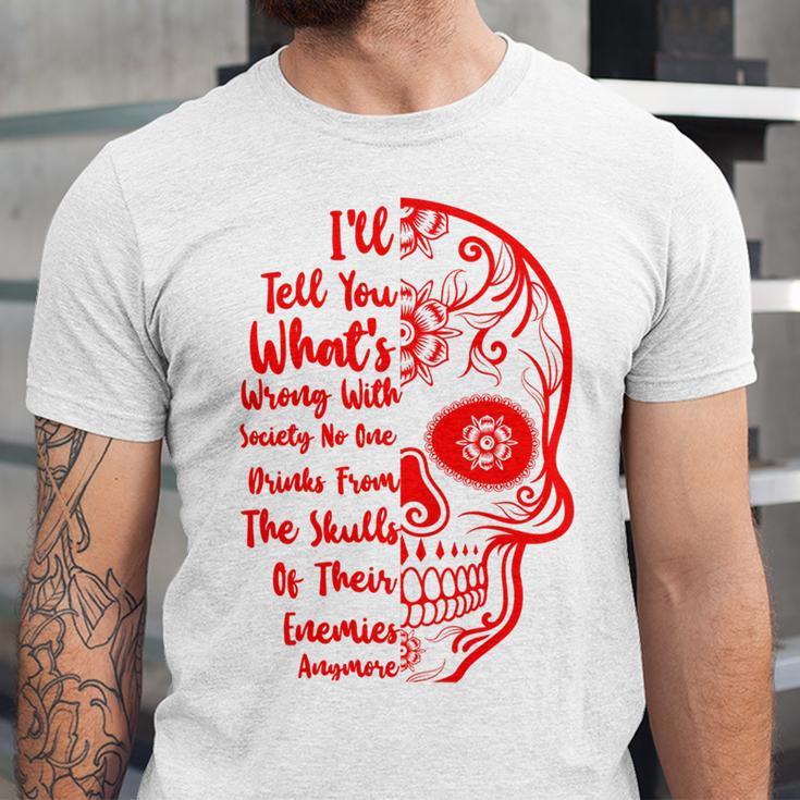 Official Wrong Society Drink From The Skull Of Your Enemies V3 Unisex Jersey Short Sleeve Crewneck Tshirt