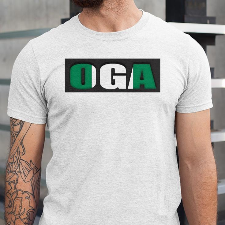 Oga Nigeria Slogan Nigerian Naija Nigeria Flag Jersey T-Shirt